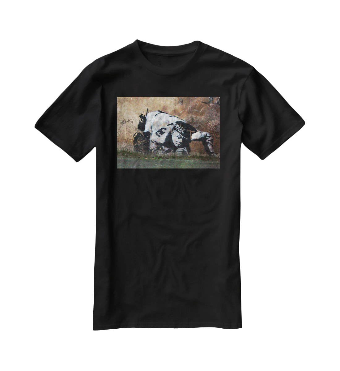 Banksy Snorting Policeman T-Shirt - Canvas Art Rocks - 1