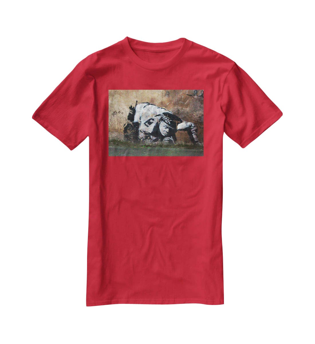 Banksy Snorting Policeman T-Shirt - Canvas Art Rocks - 4