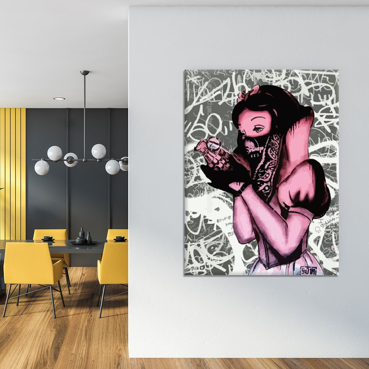 Banksy Snow White Grenade Canvas Print or Poster
