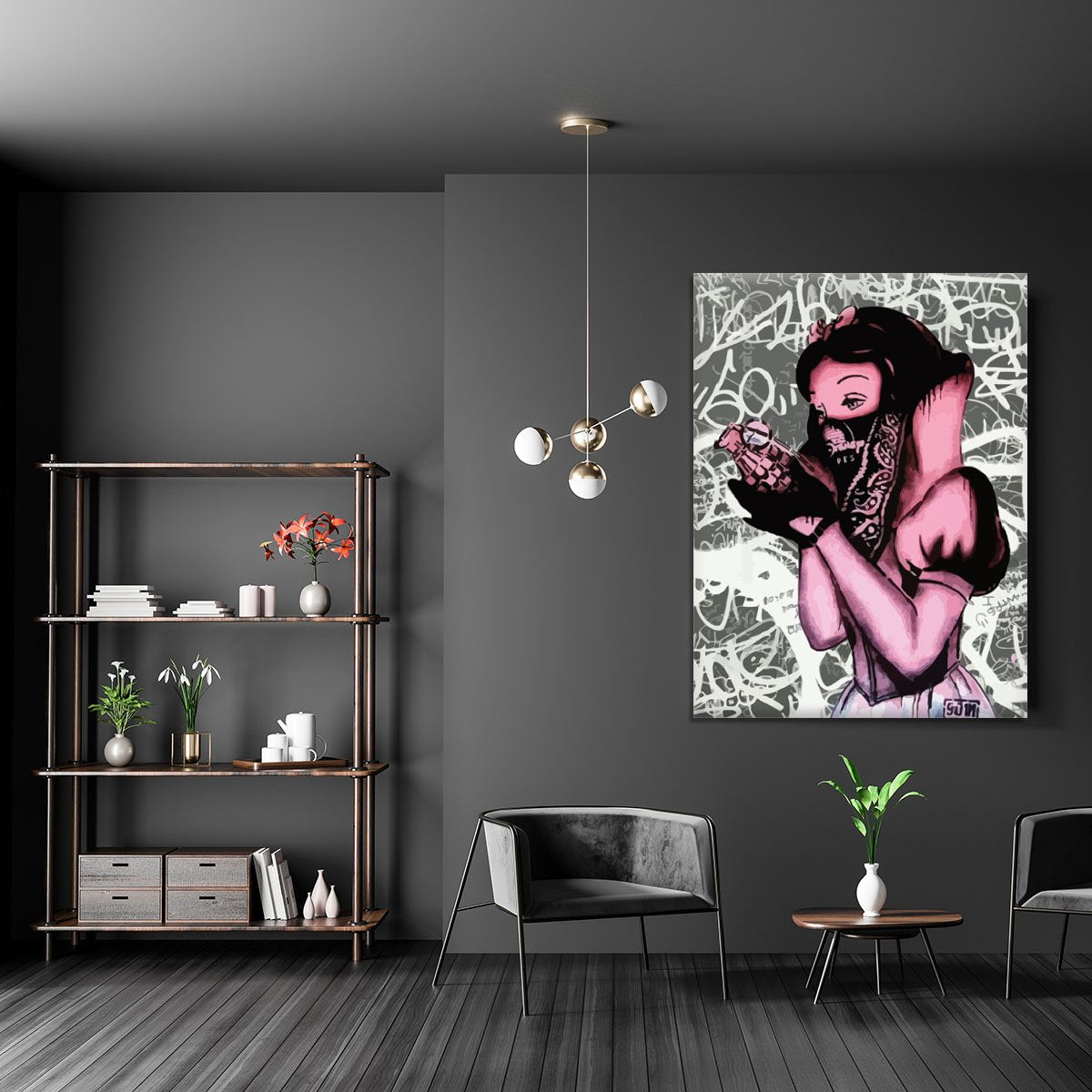Banksy Snow White Grenade Canvas Print or Poster