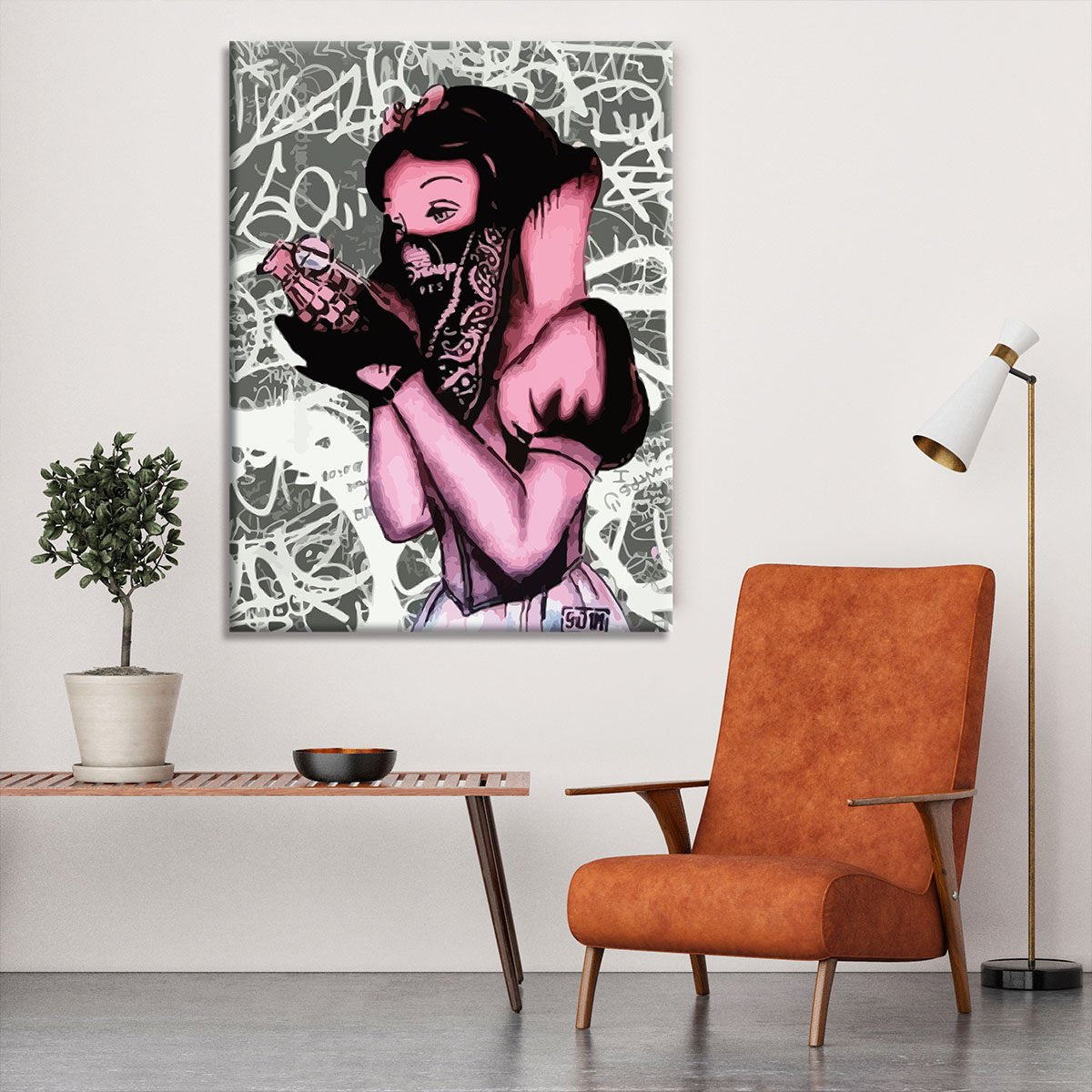 Banksy Snow White Grenade Canvas Print or Poster