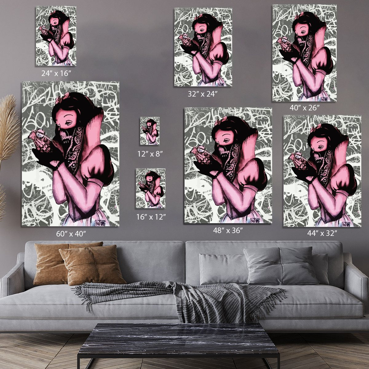Banksy Snow White Grenade Canvas Print or Poster