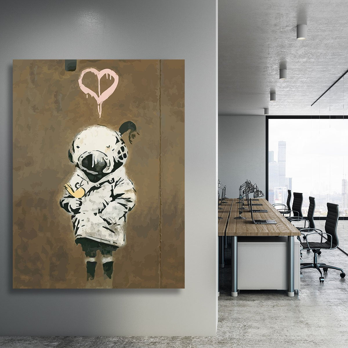 Banksy Space Girl And Bird Canvas Print or Poster
