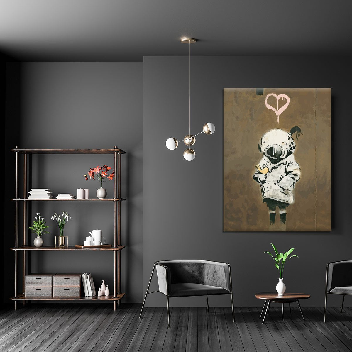 Banksy Space Girl And Bird Canvas Print or Poster