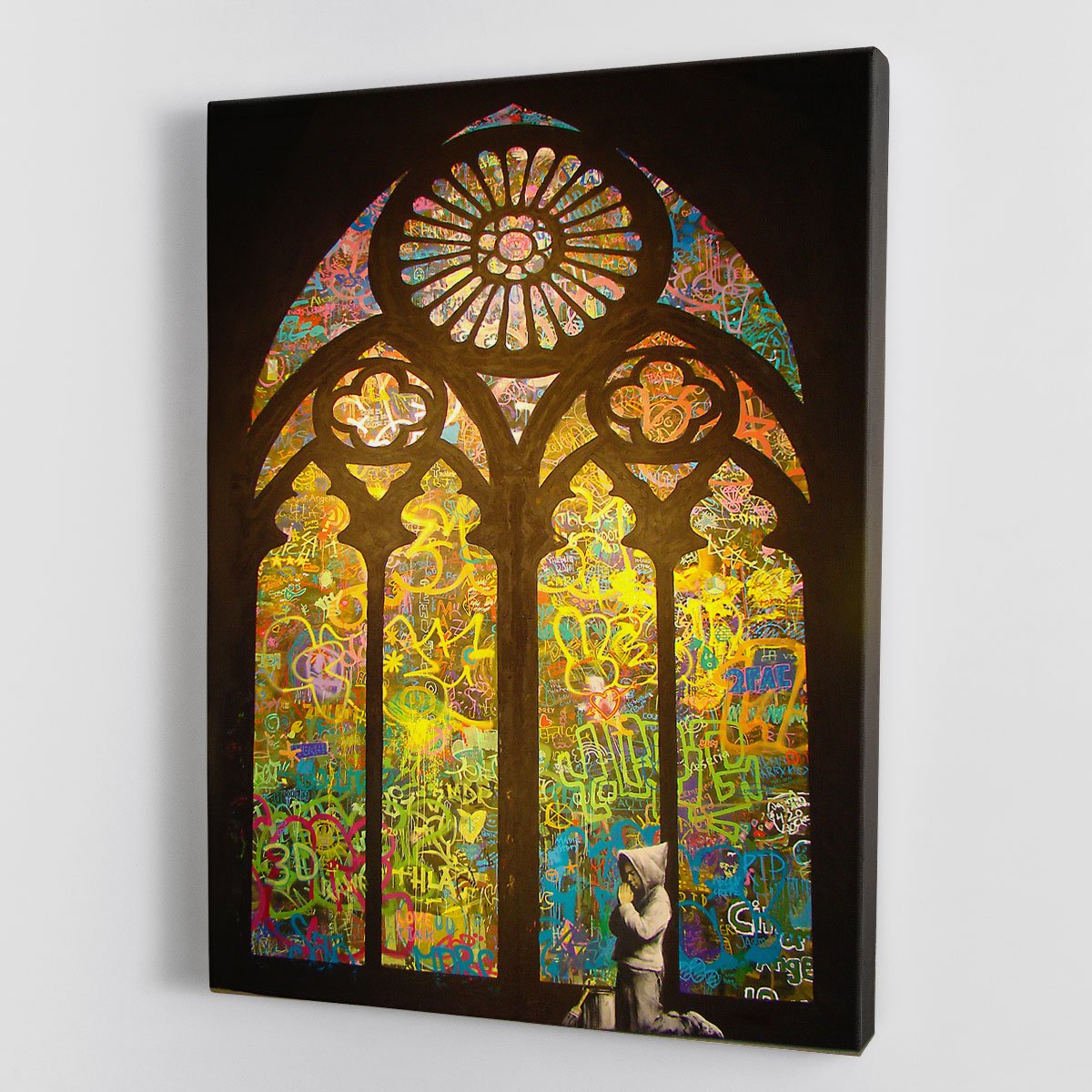 Banksy Stained Glass Window Canvas Print or Poster
