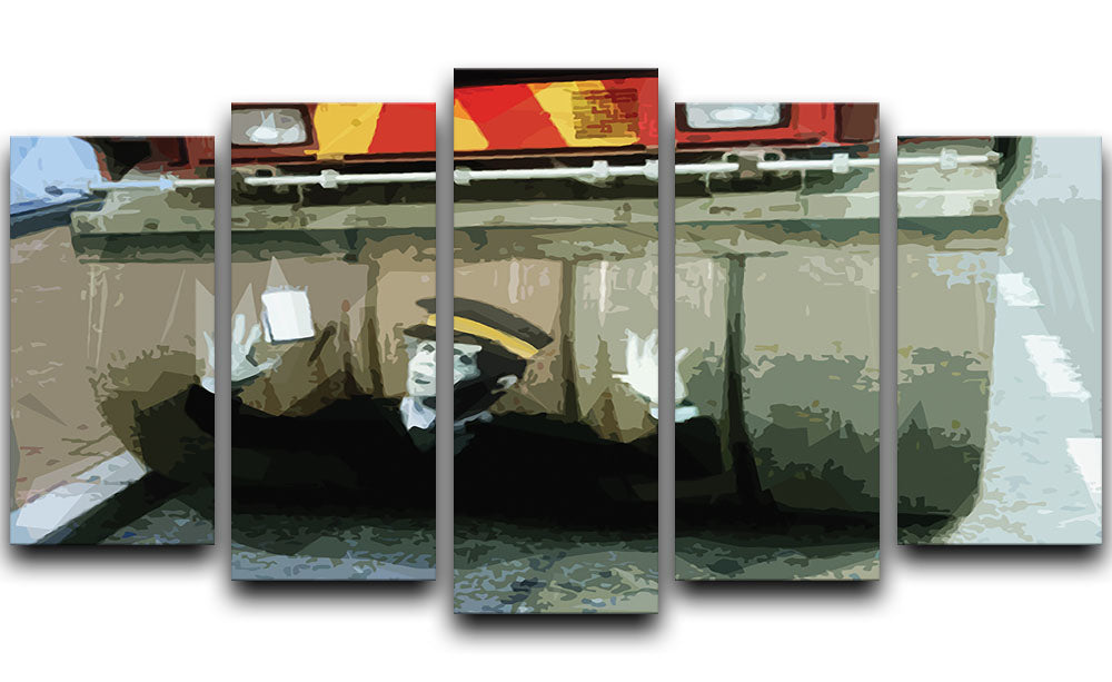 Banksy Steamroller Traffic Warden London 5 Split Panel Canvas - Canvas Art Rocks - 1