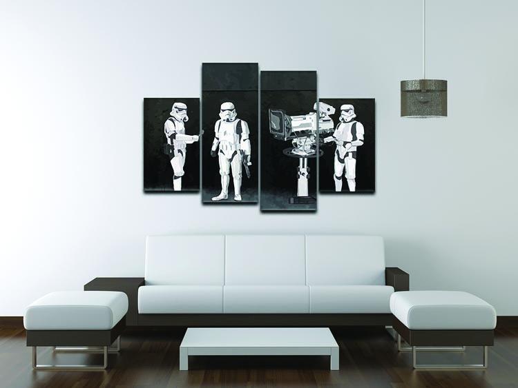 Banksy Stormtroopers Filming Oscars 4 Split Panel Canvas - Canvas Art Rocks - 3