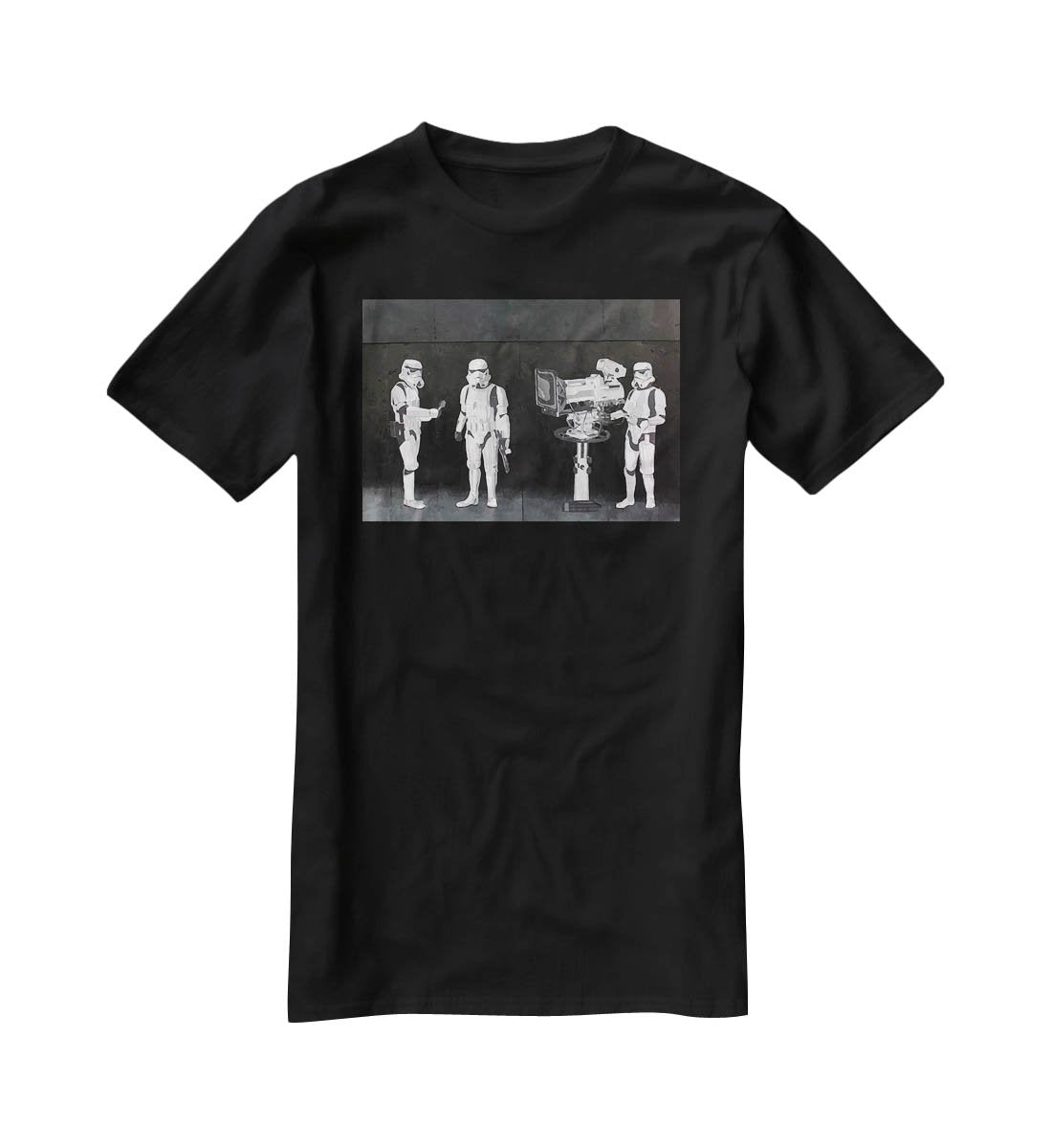 Banksy Stormtroopers Filming Oscars T-Shirt - Canvas Art Rocks - 1