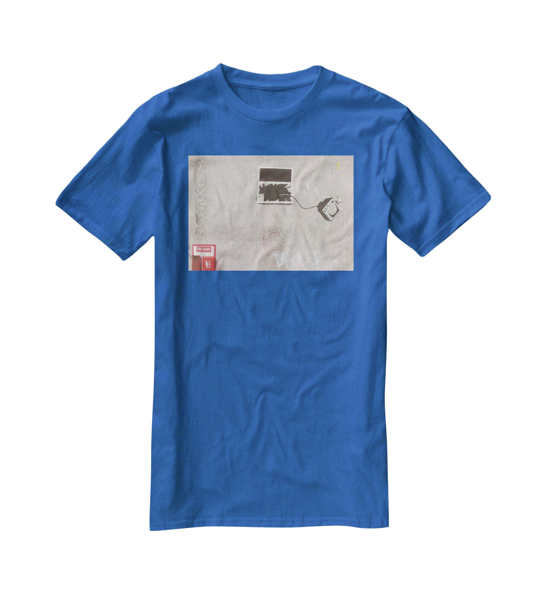 Banksy TV Through Window T-Shirt - Canvas Art Rocks - 2