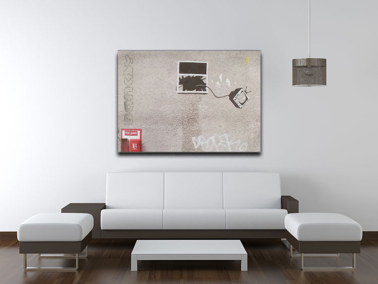 Banksy TV Through Window Canvas Print or Poster - Canvas Art Rocks - 4