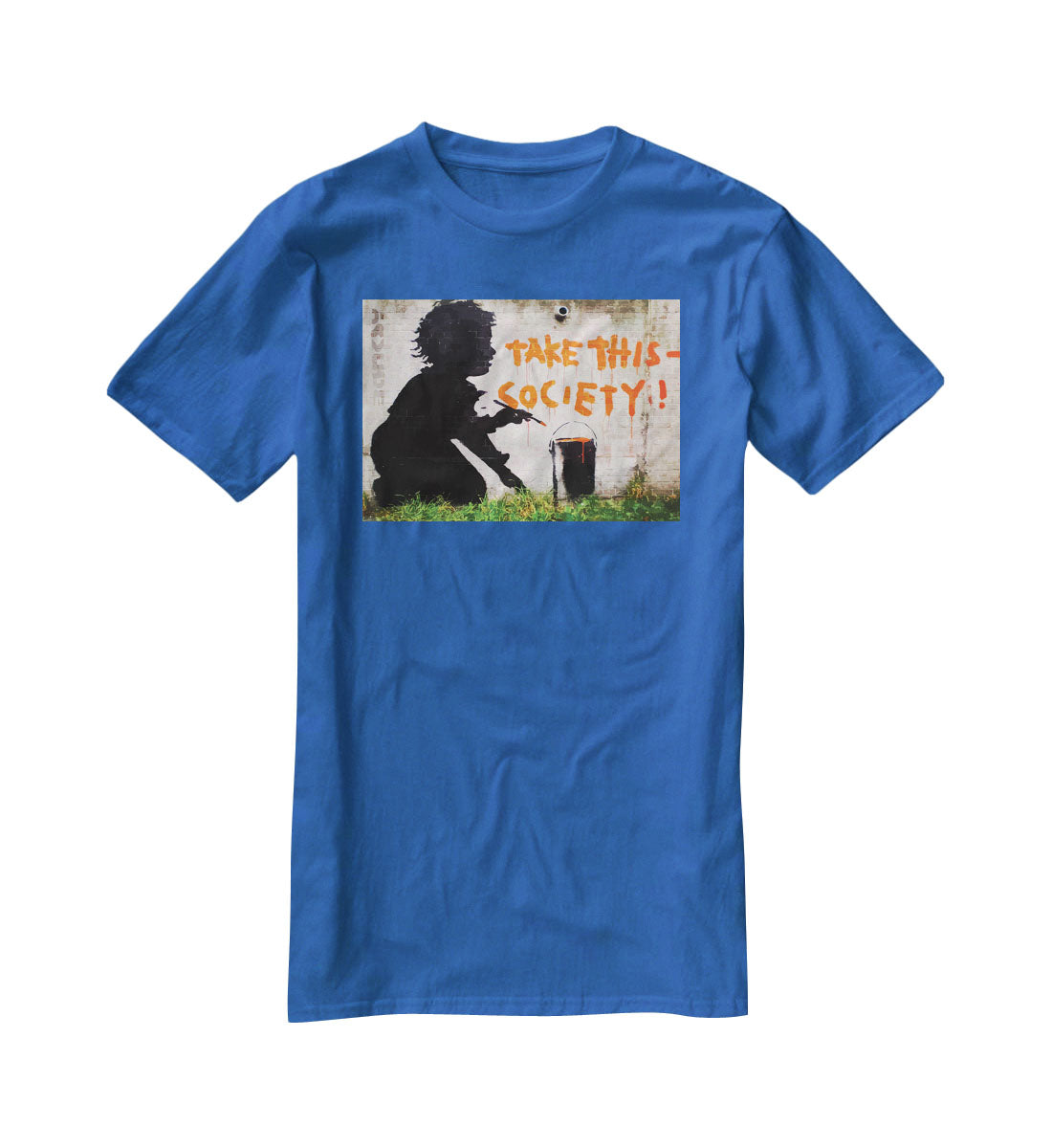 Banksy Take This Society T-Shirt - Canvas Art Rocks - 2