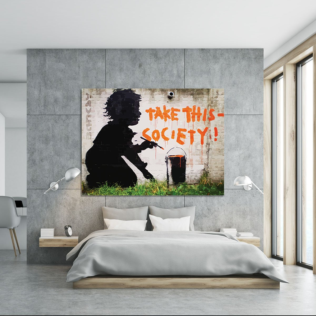 Banksy Take This Society Canvas Print or Poster