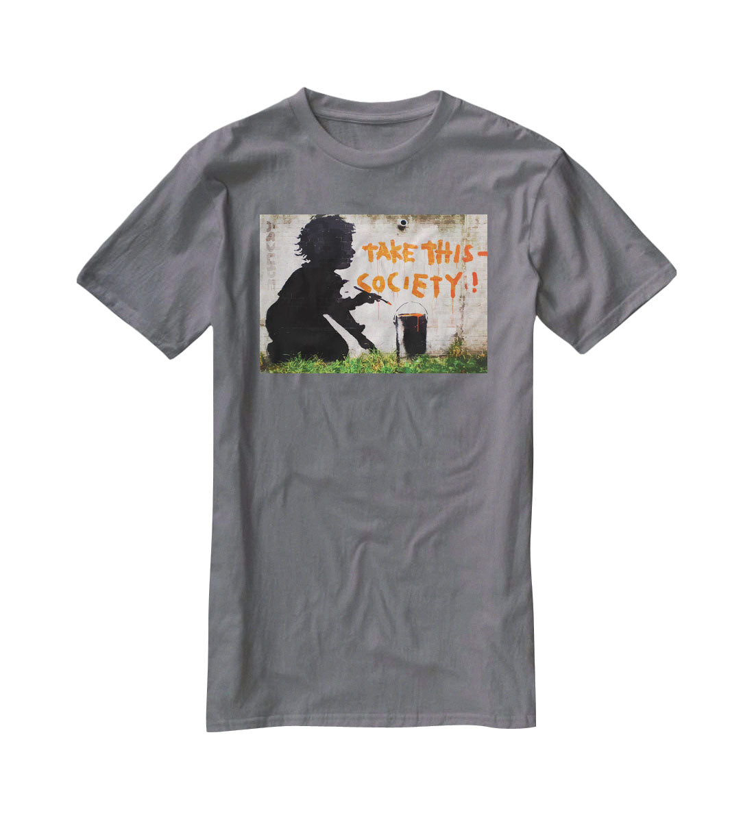 Banksy Take This Society T-Shirt - Canvas Art Rocks - 3