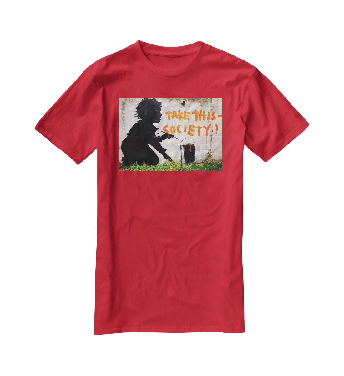 Banksy Take This Society T-Shirt - Canvas Art Rocks - 4