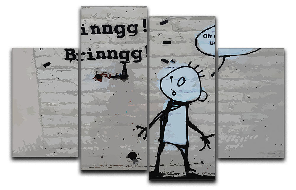 Banksy Tap Phoned 4 Split Panel Canvas - Canvas Art Rocks - 1