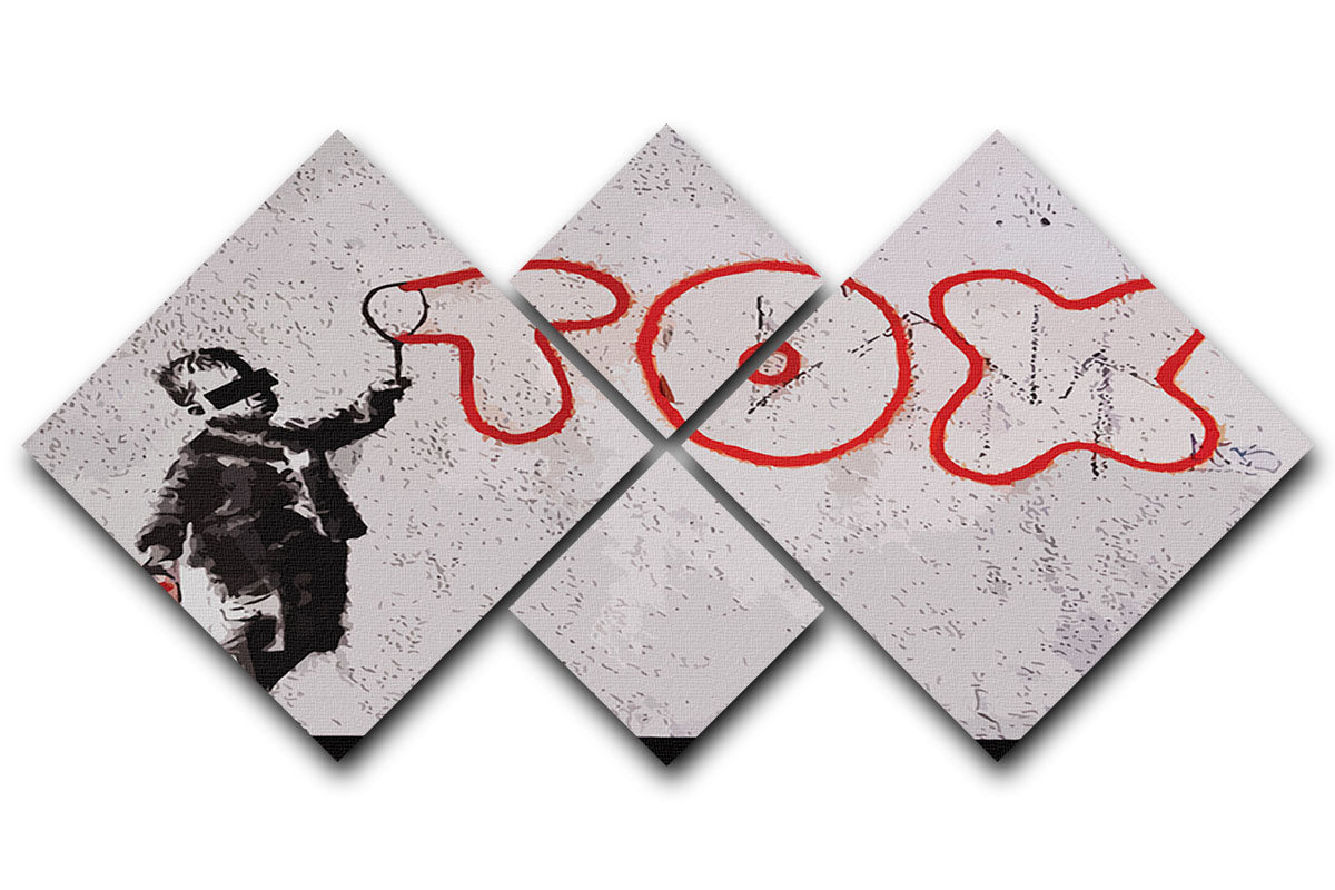 Banksy Tax 4 Square Multi Panel Canvas - Canvas Art Rocks - 1