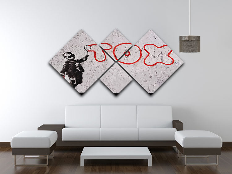 Banksy Tax 4 Square Multi Panel Canvas - Canvas Art Rocks - 3