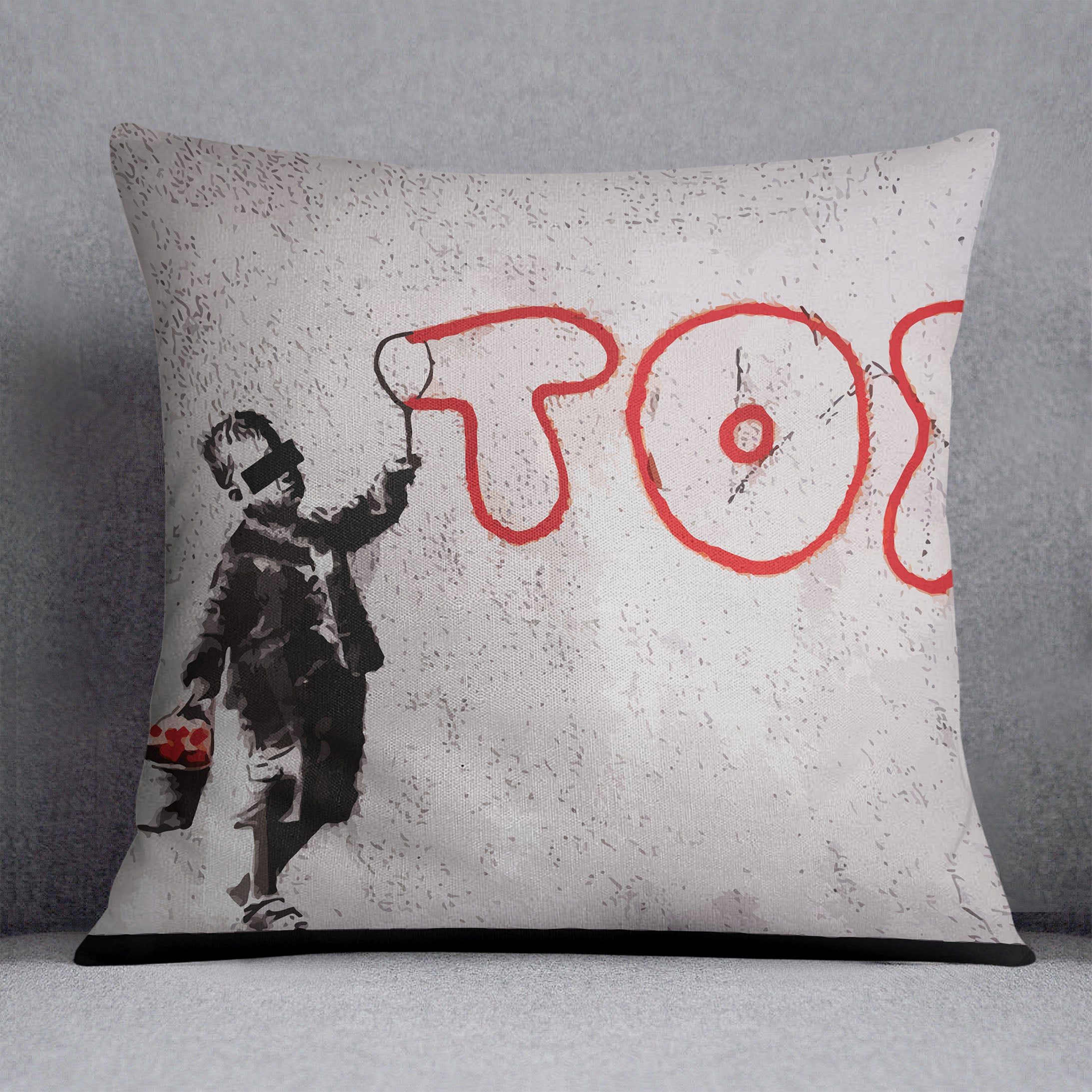 Banksy Tax Cushion - Canvas Art Rocks - 1