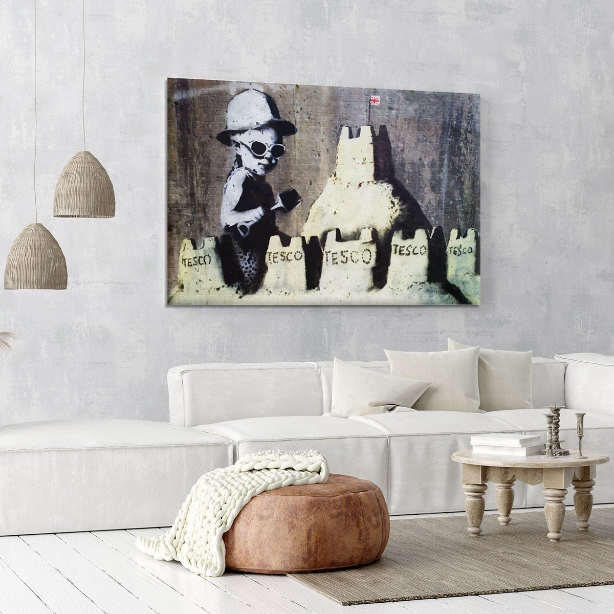 Banksy Tesco Sandcastle Canvas Print or Poster