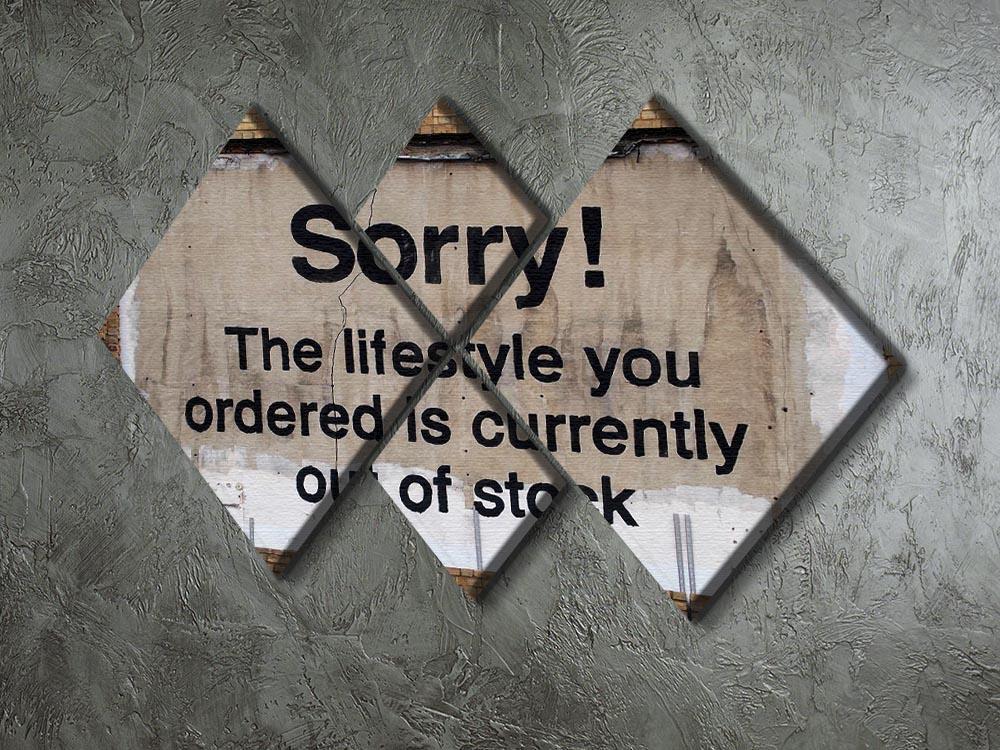 Banksy The Lifestyle You Ordered 4 Square Multi Panel Canvas - Canvas Art Rocks - 2