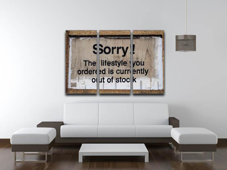 Banksy The Lifestyle You Ordered 3 Split Canvas Print - Canvas Art Rocks
