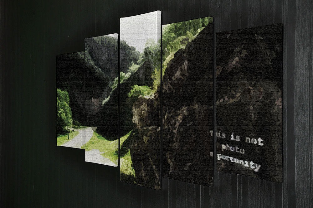 Banksy This is not a Photo Opportunity Cheddar Gorge Somerset 5 Split Panel Canvas - Canvas Art Rocks - 2
