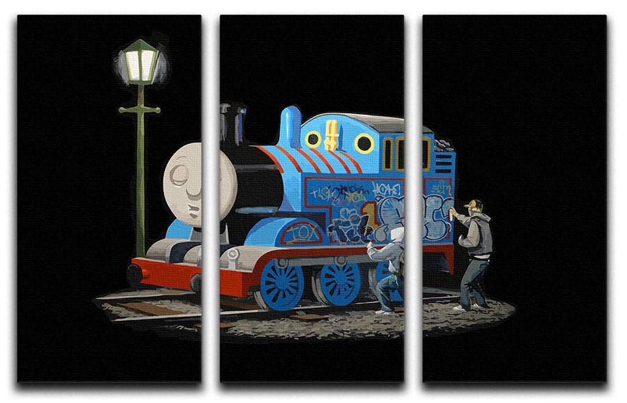 Banksy Thomas the Tank Engine 3 Split Panel Canvas Print - Canvas Art Rocks