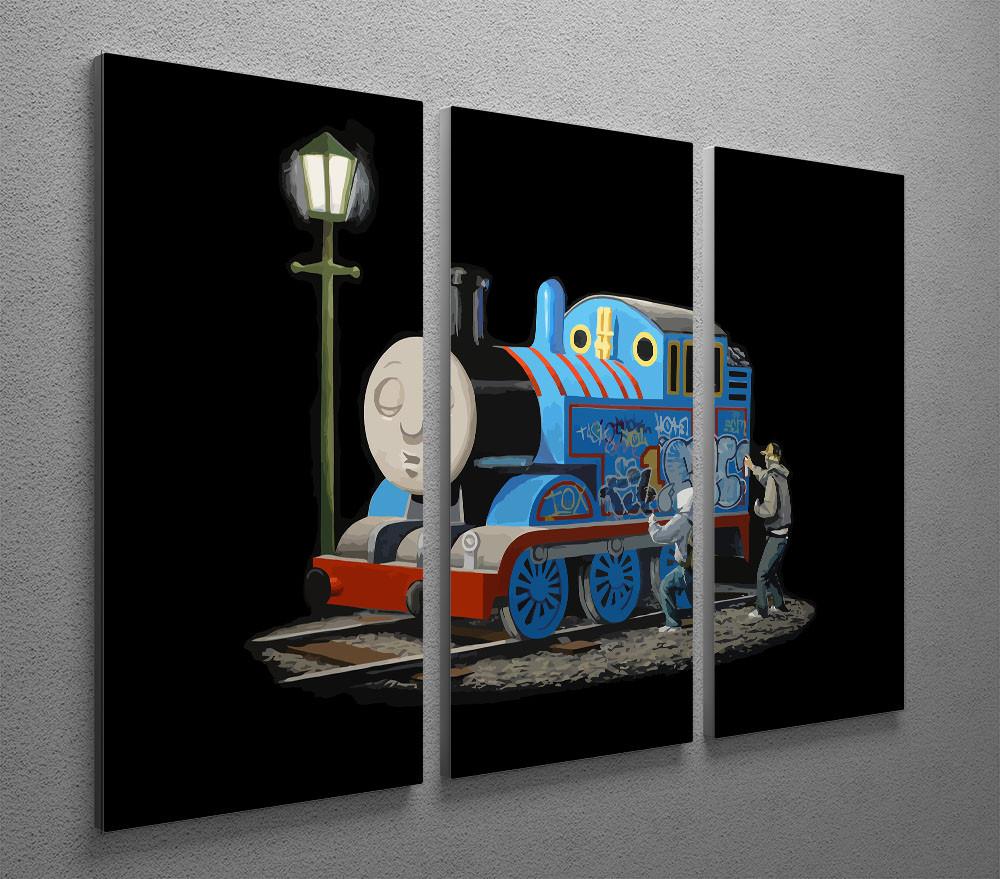 Banksy Thomas the Tank Engine 3 Split Panel Canvas Print - Canvas Art Rocks