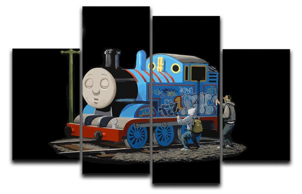 Banksy Thomas the Tank Engine 4 Split Panel Canvas  - Canvas Art Rocks - 1