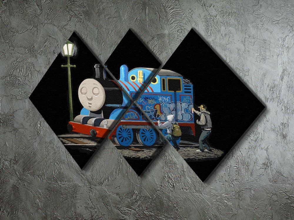 Banksy Thomas the Tank Engine 4 Square Multi Panel Canvas - Canvas Art Rocks - 2