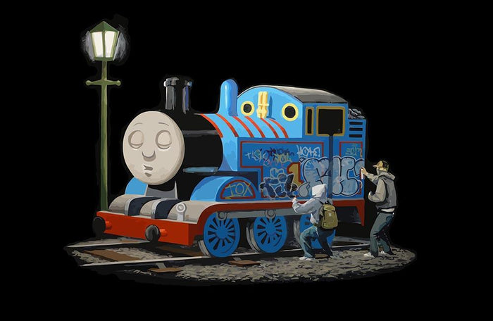 Banksy Thomas the Tank Engine Wall Mural Wallpaper