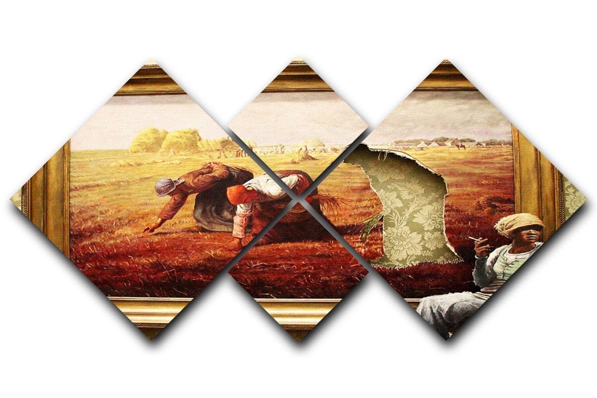 Banksy Time Out 4 Square Multi Panel Canvas  - Canvas Art Rocks - 1