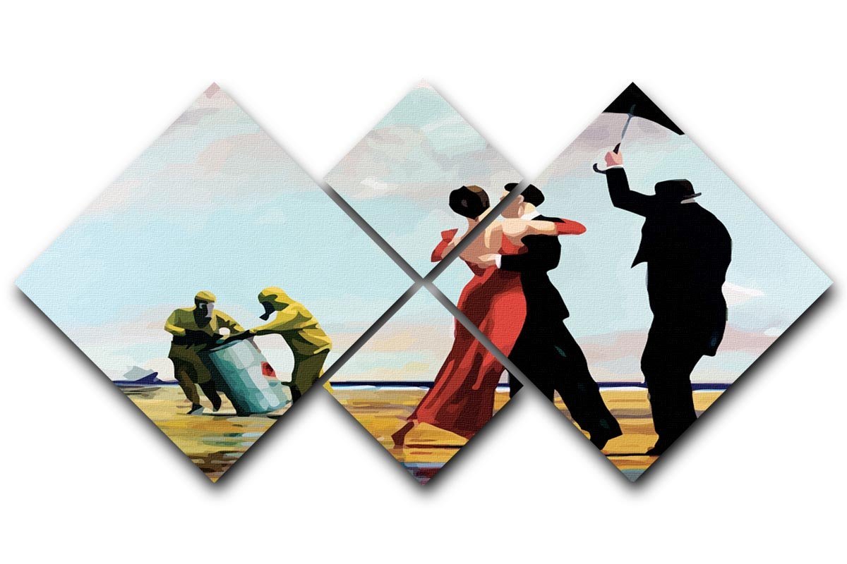 Banksy Toxic Beach 4 Square Multi Panel Canvas  - Canvas Art Rocks - 1