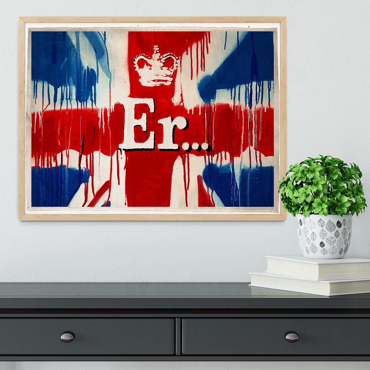 Banksy Union Jack ER Framed Print