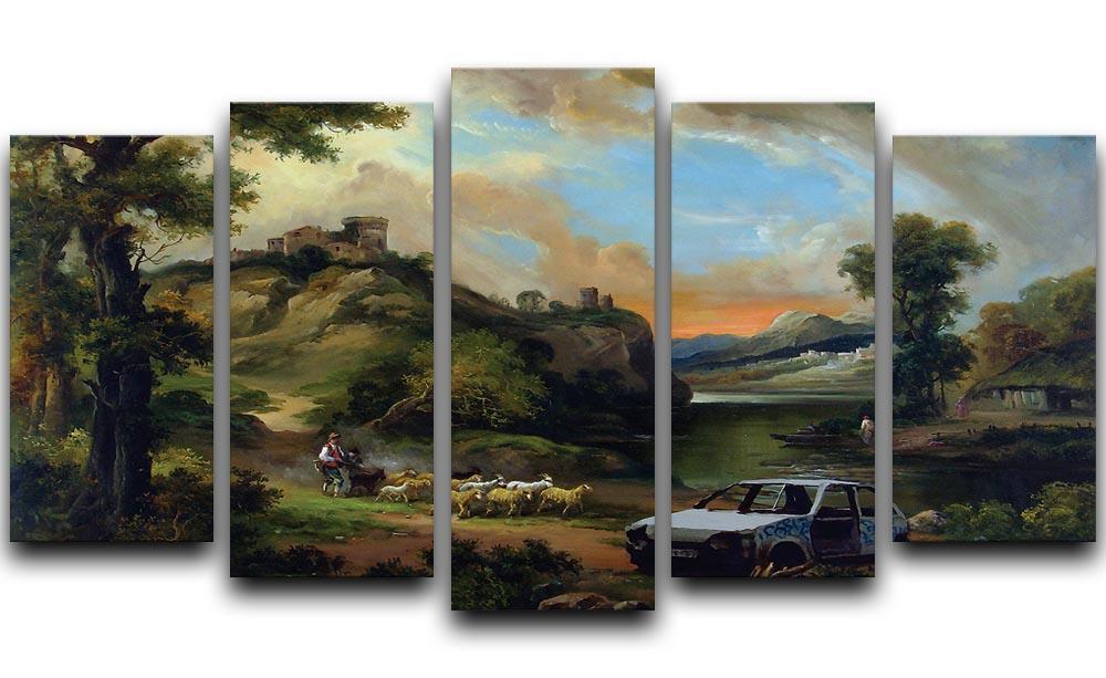 Banksy Vandalised Car 5 Split Panel Canvas  - Canvas Art Rocks - 1