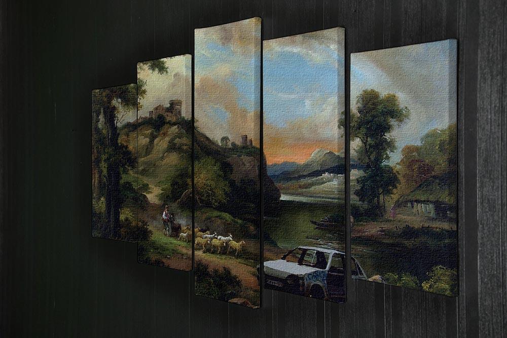 Banksy Vandalised Car 5 Split Panel Canvas - Canvas Art Rocks - 2