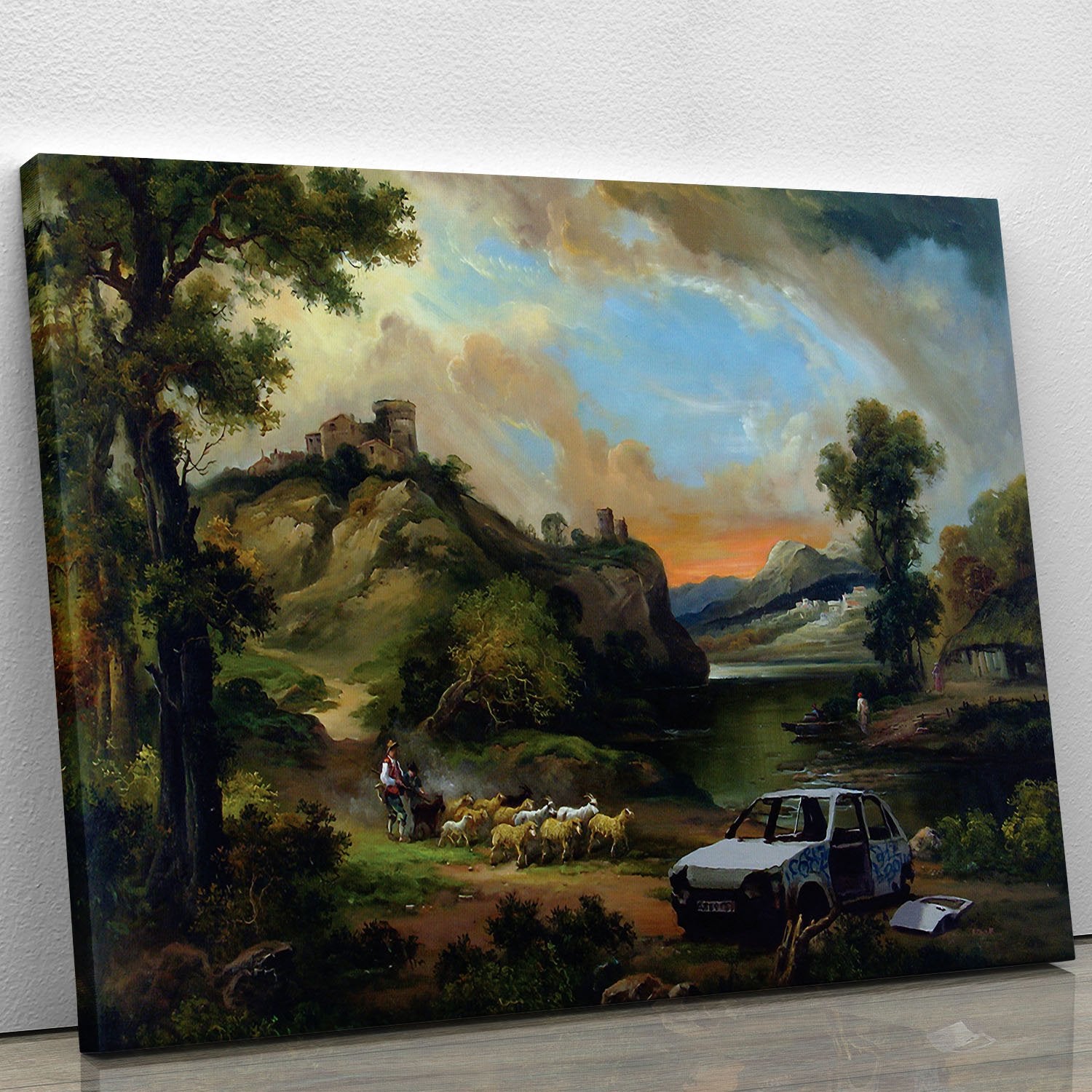 Banksy Vandalised Car Canvas Print or Poster