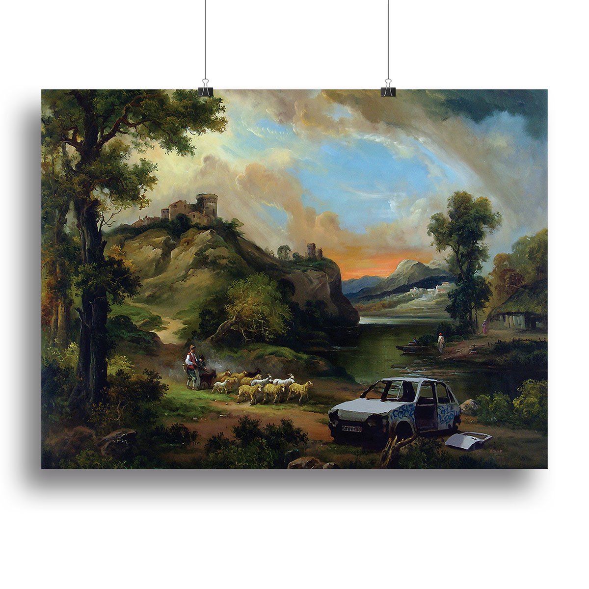 Banksy Vandalised Car Canvas Print or Poster