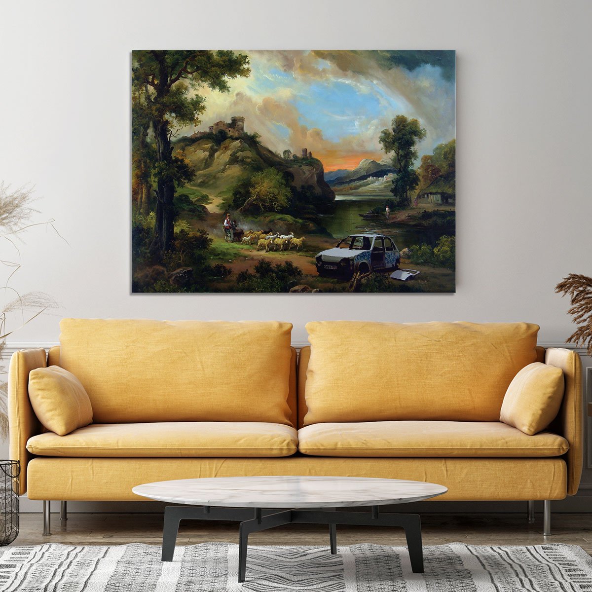 Banksy Vandalised Car Canvas Print or Poster