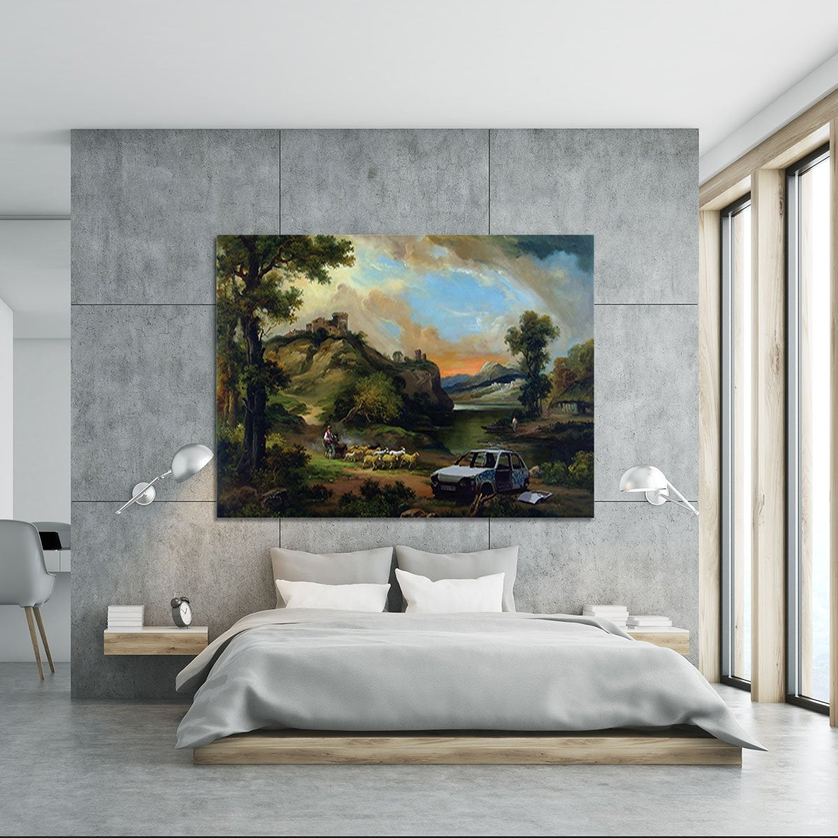 Banksy Vandalised Car Canvas Print or Poster