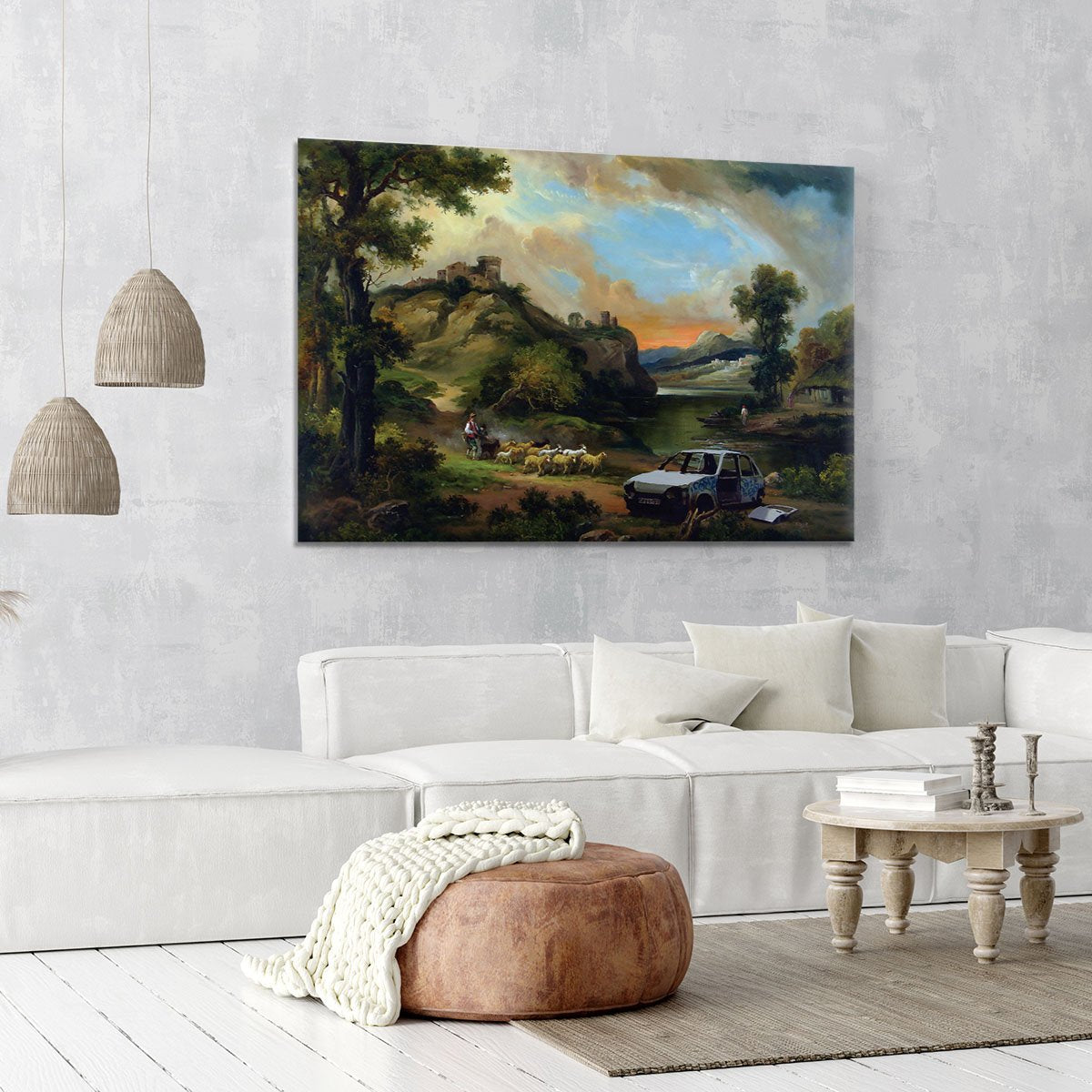 Banksy Vandalised Car Canvas Print or Poster