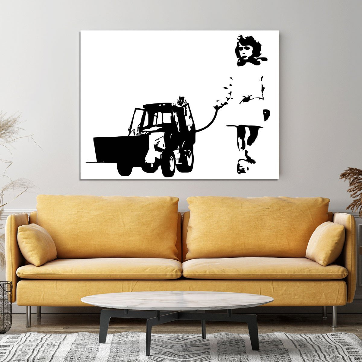 Banksy Walking The Cat Canvas Print or Poster