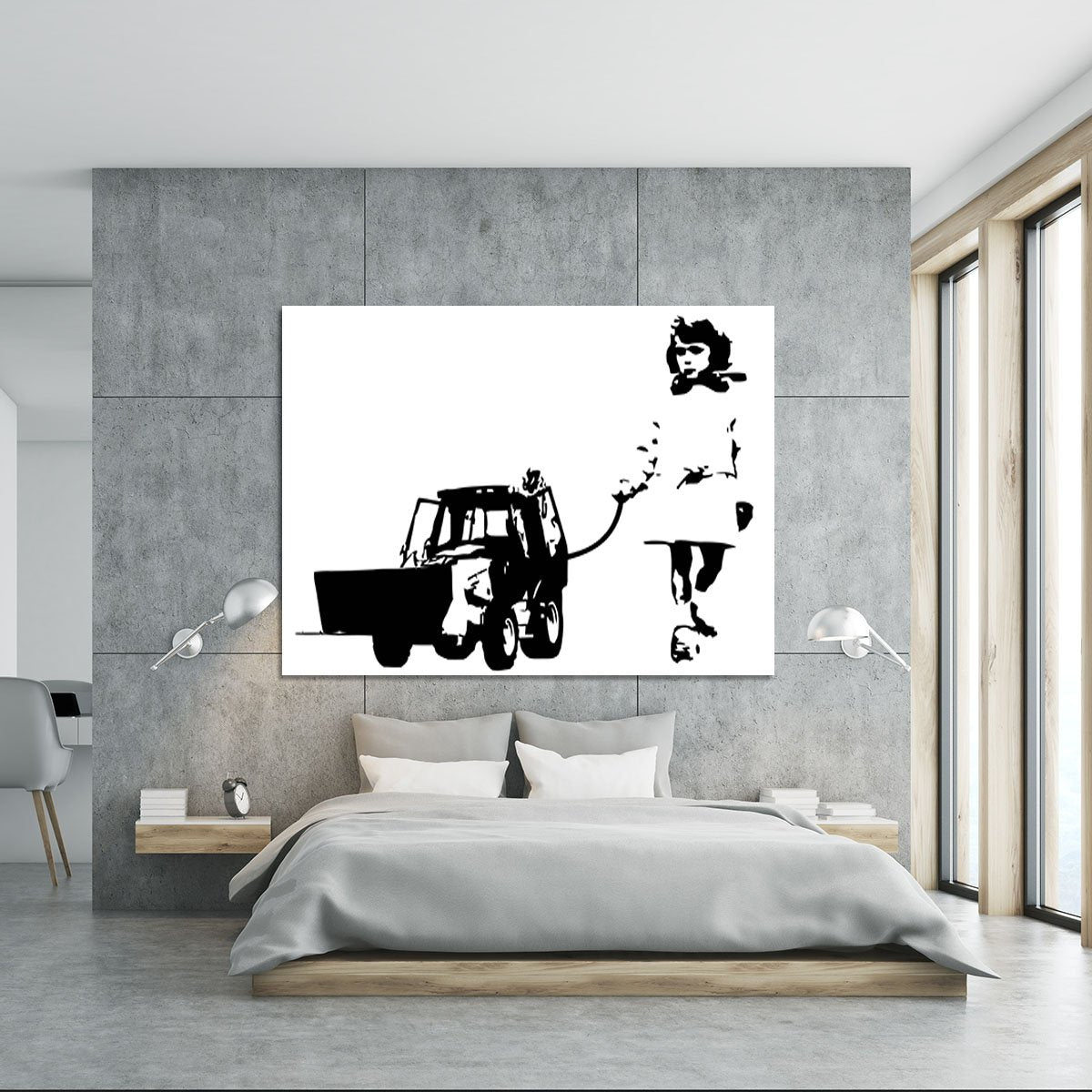 Banksy Walking The Cat Canvas Print or Poster