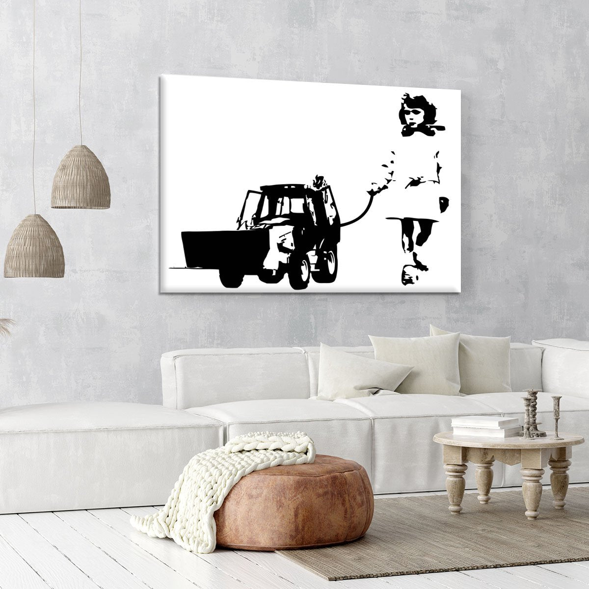 Banksy Walking The Cat Canvas Print or Poster