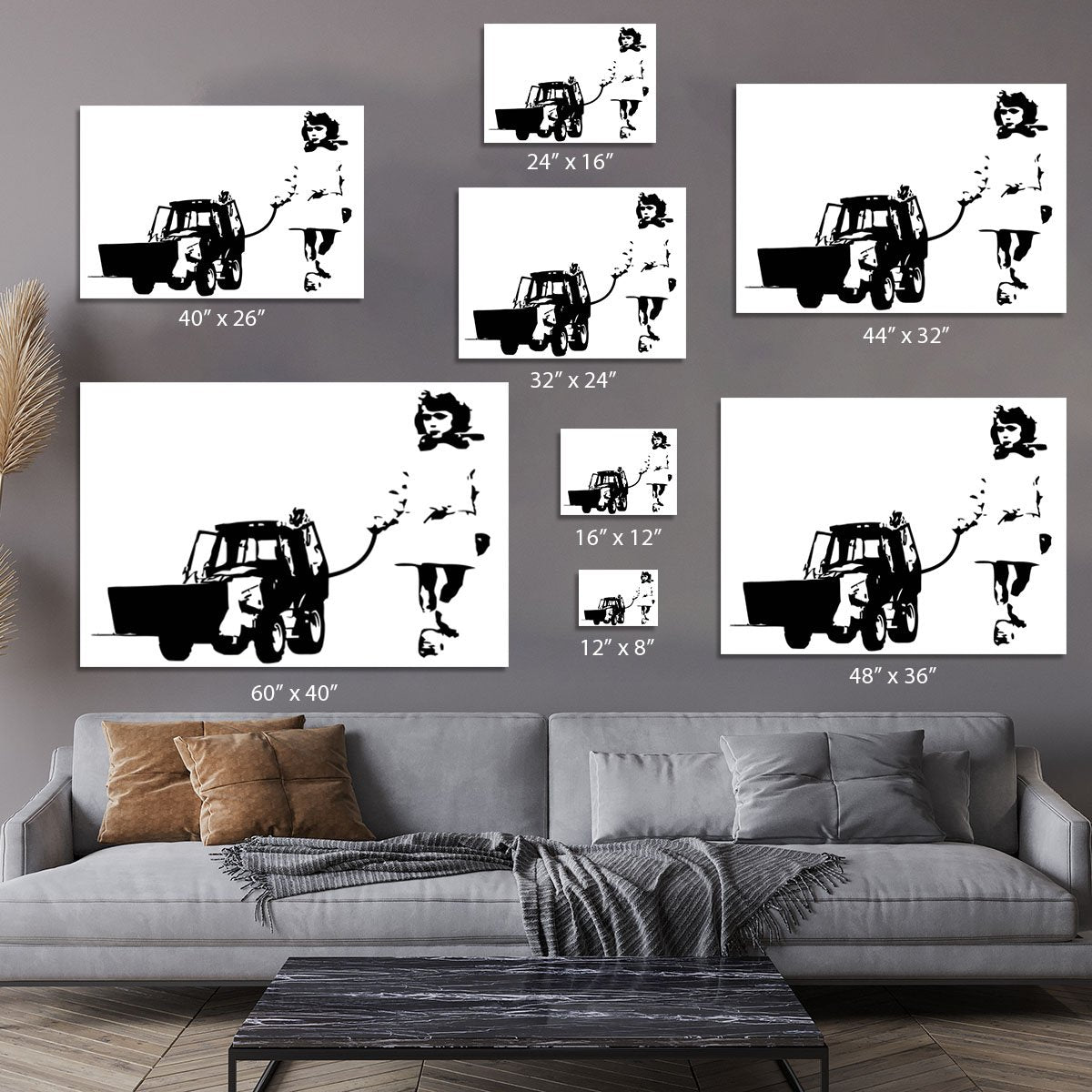 Banksy Walking The Cat Canvas Print or Poster