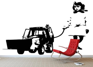 Banksy Walking The Cat Wall Mural Wallpaper - Canvas Art Rocks - 2