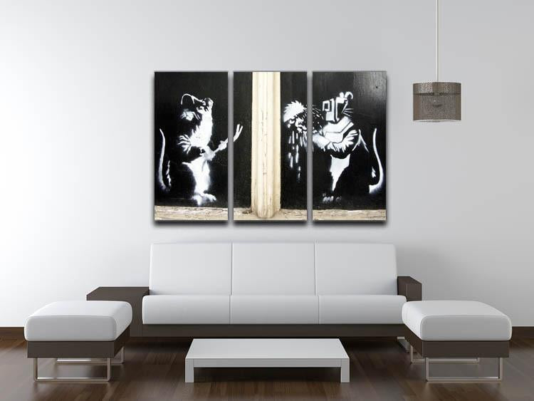 Banksy Welding Rats 3 Split Panel Canvas Print - Canvas Art Rocks
