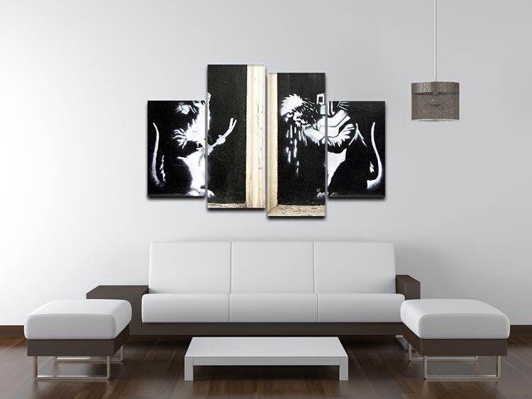 Banksy Welding Rats 4 Split Panel Canvas - Canvas Art Rocks - 3