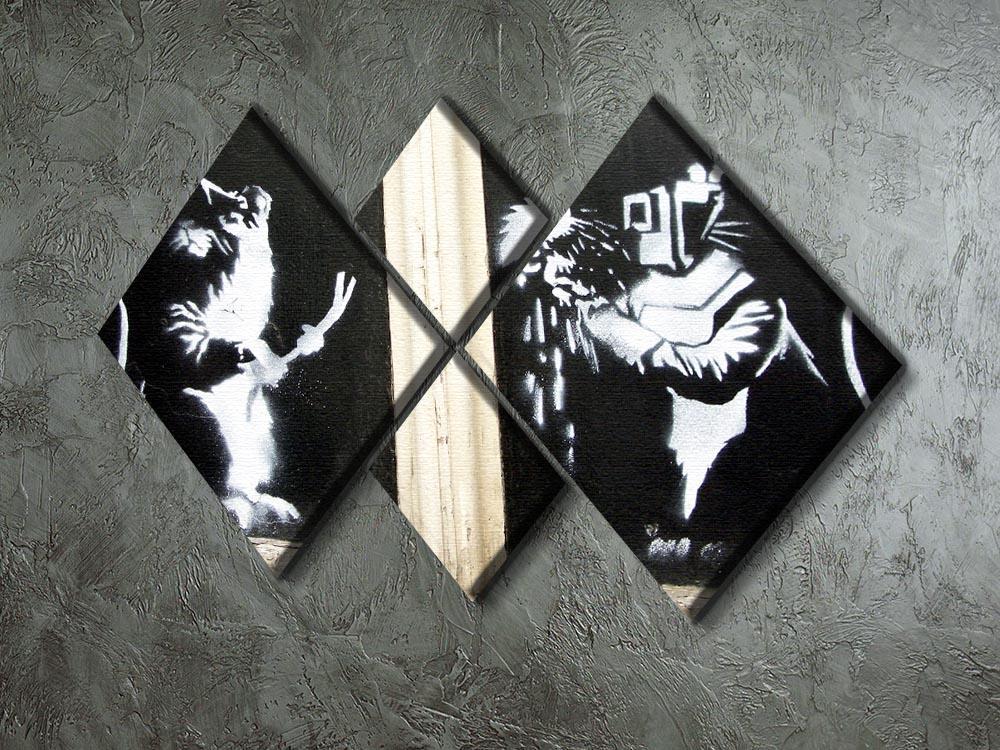 Banksy Welding Rats 4 Square Multi Panel Canvas - Canvas Art Rocks - 2