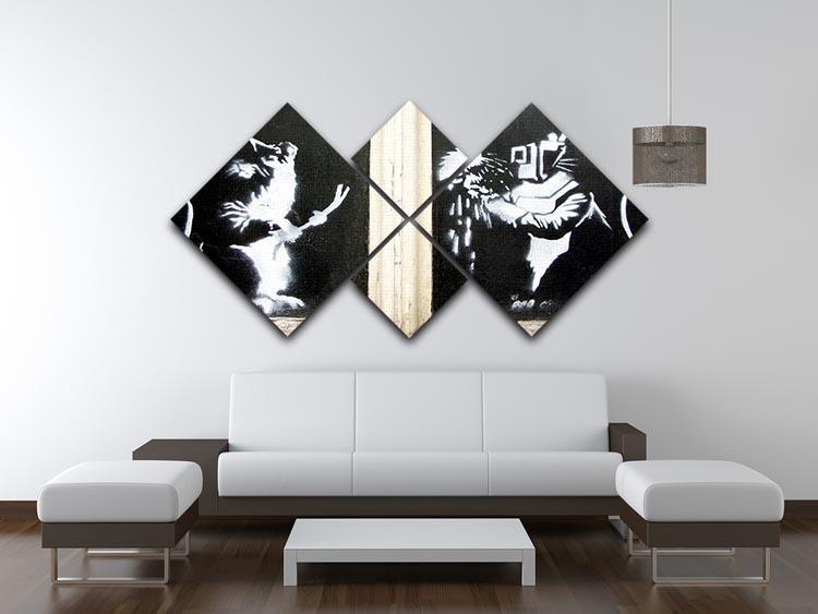 Banksy Welding Rats 4 Square Multi Panel Canvas - Canvas Art Rocks - 3